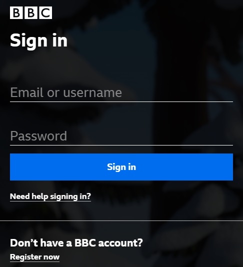 signup for BBC iPlayer