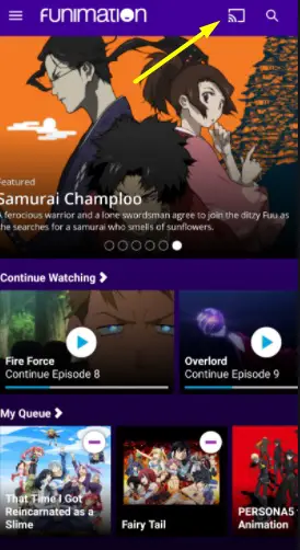 Cast Funimation on Chromecast