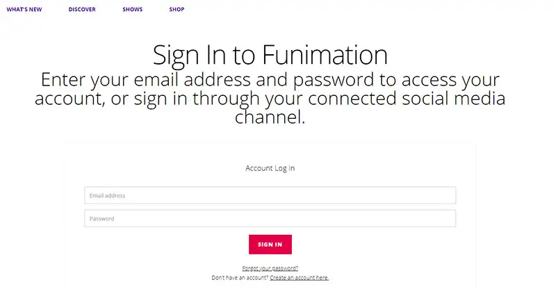 LOG IN to funimation