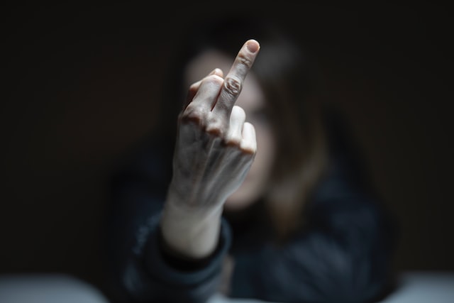 What does middle finger mean?