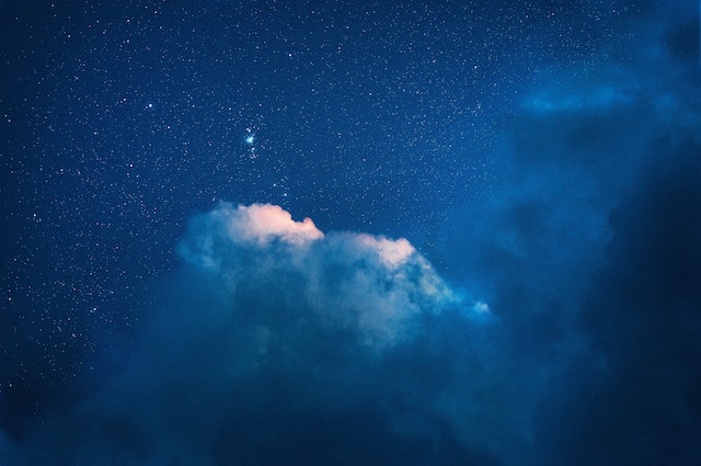 What colour is the sky?