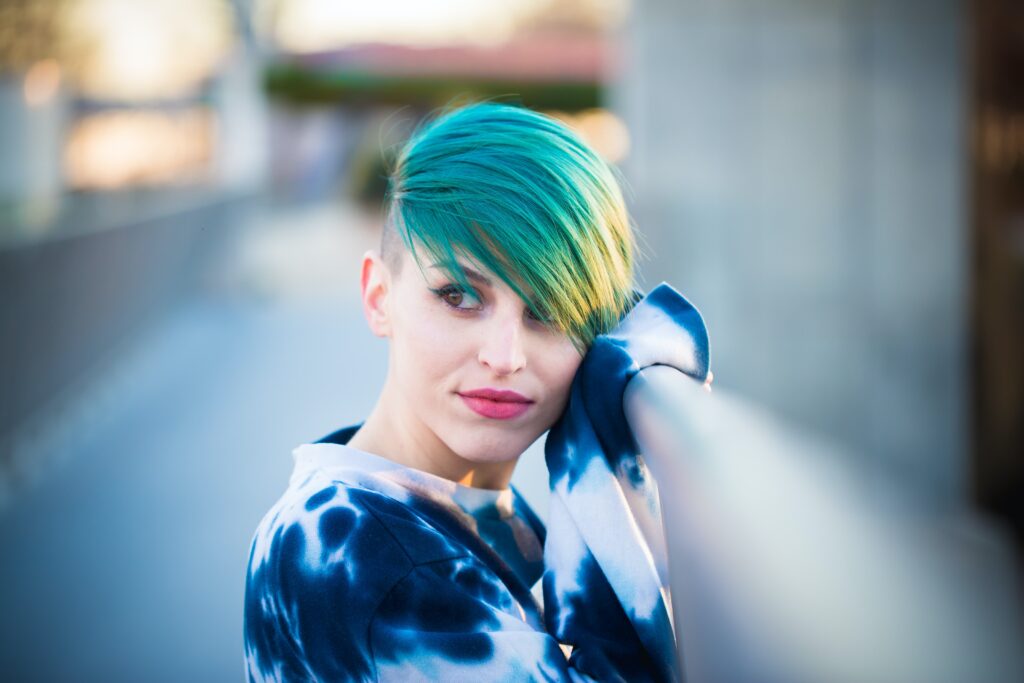 What happens if you put orange over blue hair?