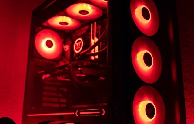 A solid red light on pc case