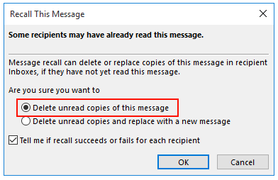 Does deleting an email delete it from the receiptant? 